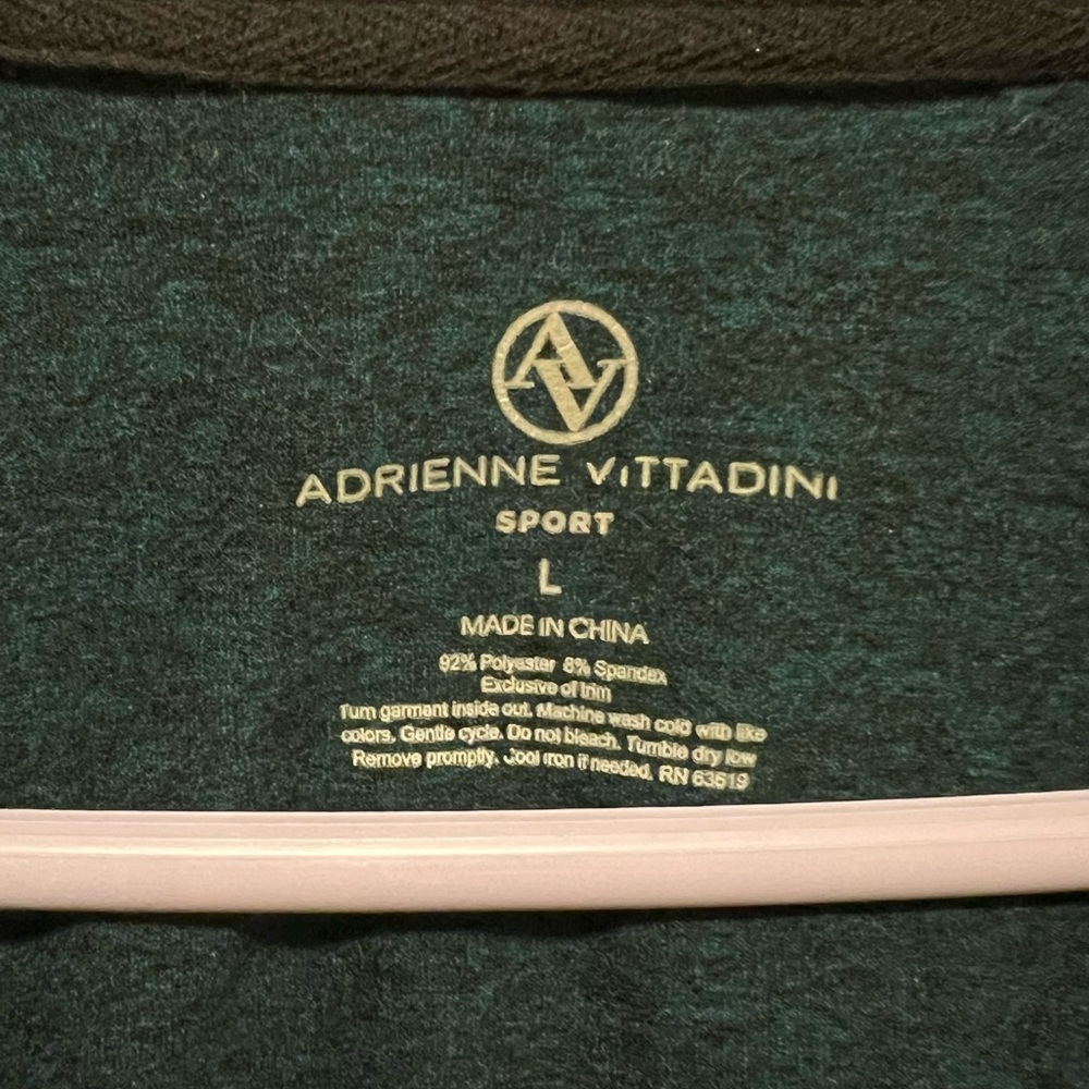 Women's Dark Green Zip-Up Hoodie by Adrienne Vittadini Size Large - Picture 4 of 6
